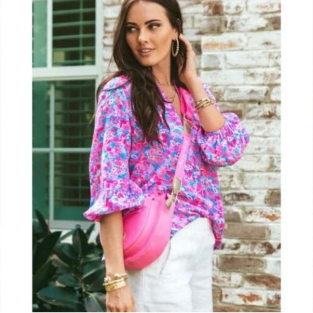 NWT Lilly Pulitzer Aura Pink Neoprene Crossbody Bag - Picture 7 of 14